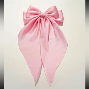 Pink bow hair clips S601